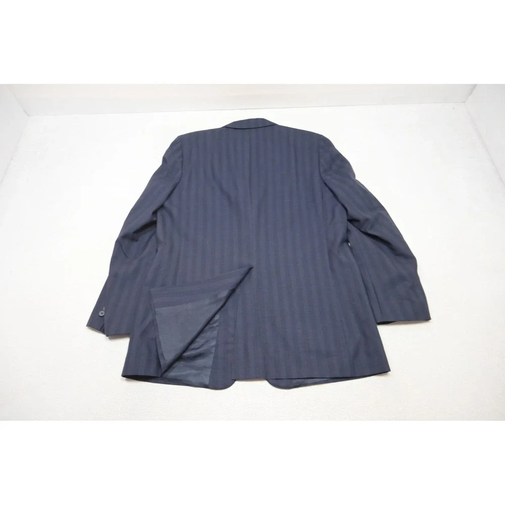 Givenchy Blazer Men Size 46L Navy Blue Shadow Stripe Two Button Formal